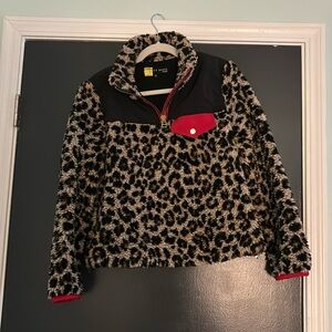 Veronica Beard Leopard Kylan Sherpa